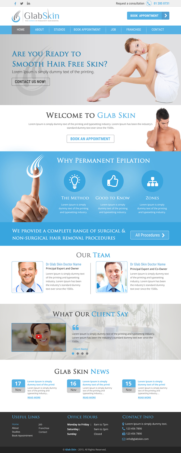 Web Design par rightway pour GlabSkin | Design #7929420