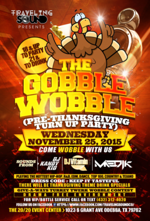 Design A flyer for a Pre Thanks giving Party Hosted At A Club 4 X 6 flyer