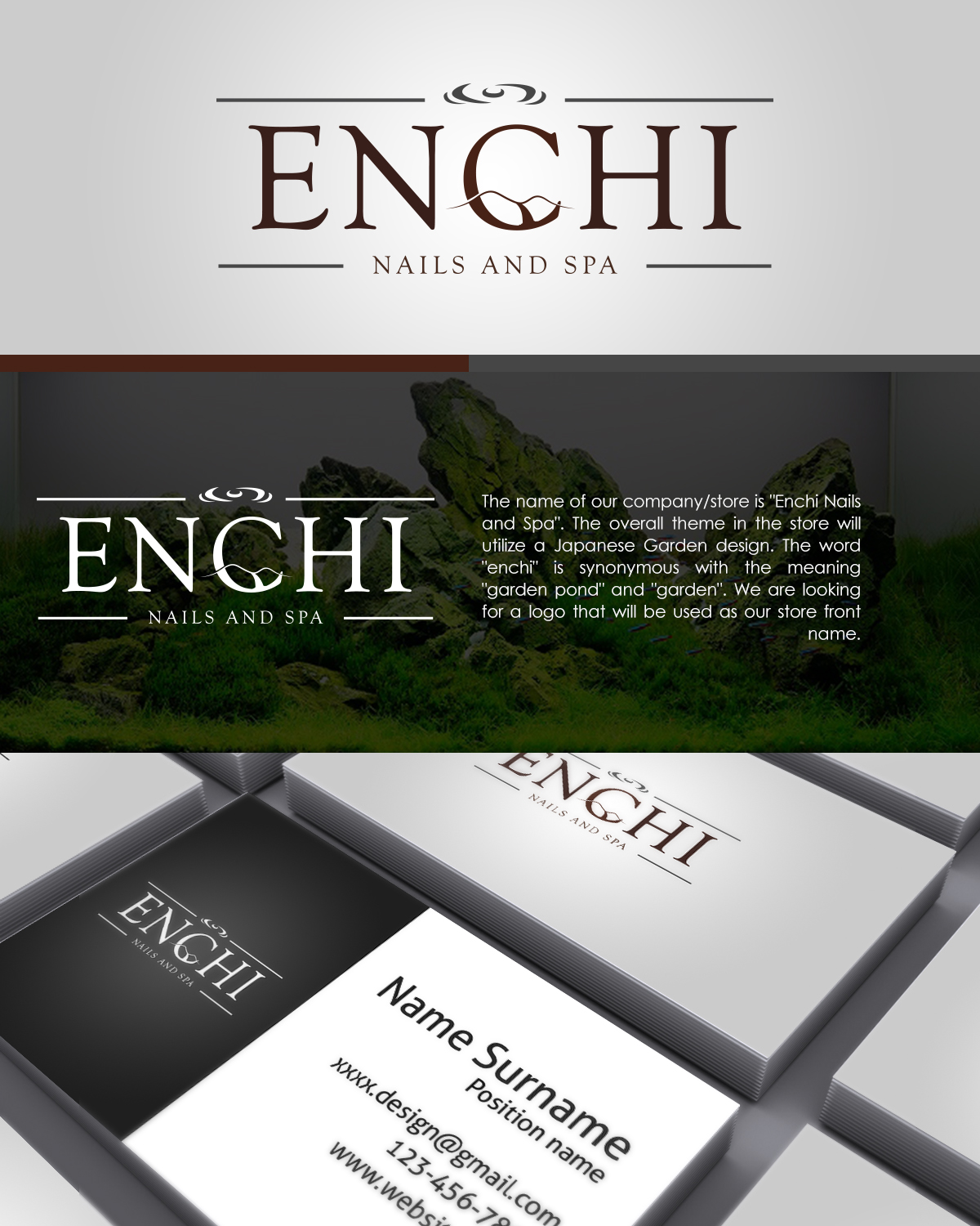 Logo Design by RM DSGNS for Enchi Nails and Spa | Design #7833819