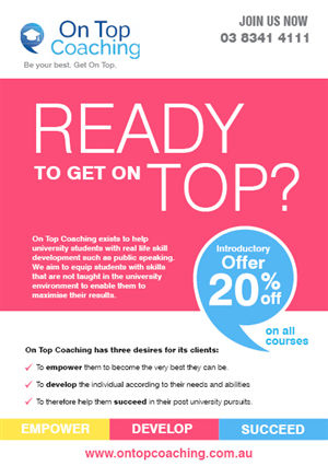 Flyer Design by rkailas for On Top Coaching | Design #2015994
