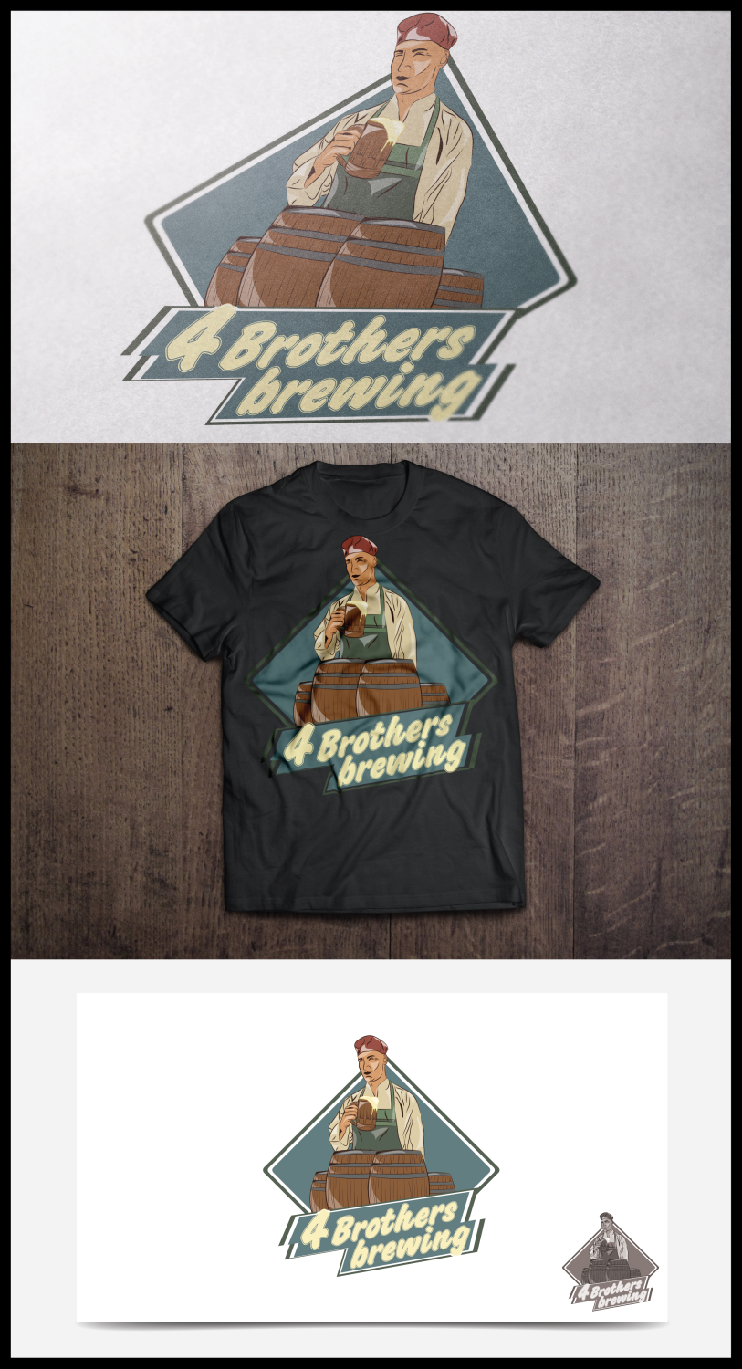 Logo Design by DanielaC for 4 Brothers Brewing | Design #7835052