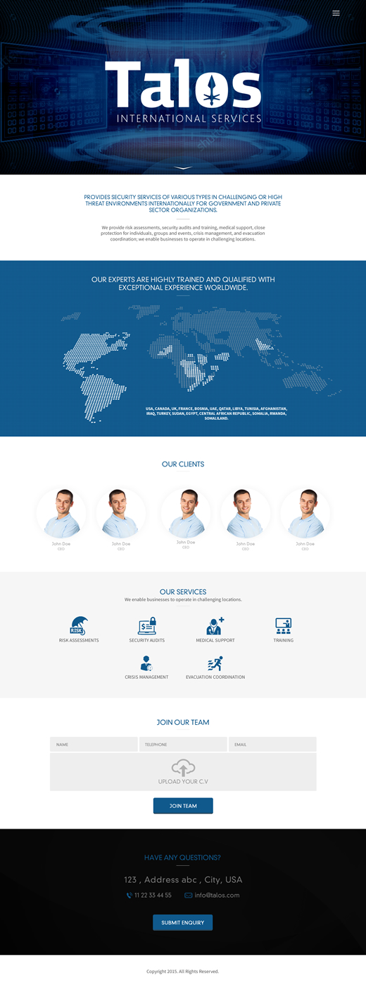 Web Design by A.D.S for Talos International Services | Design #7877235