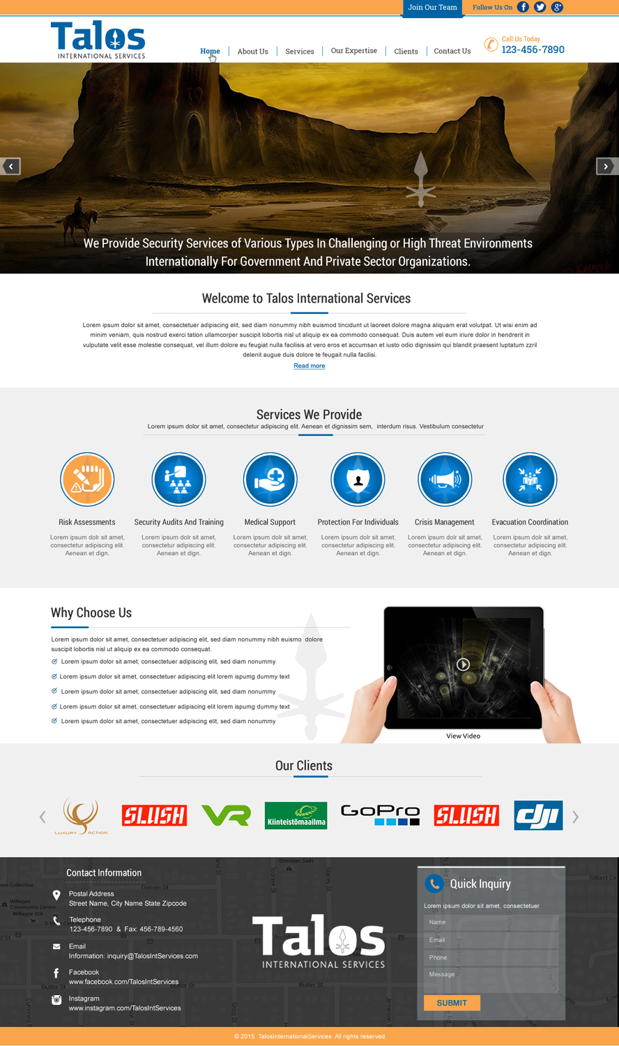 Web-Design von harmi_199 für Talos International Services | Design #7877389