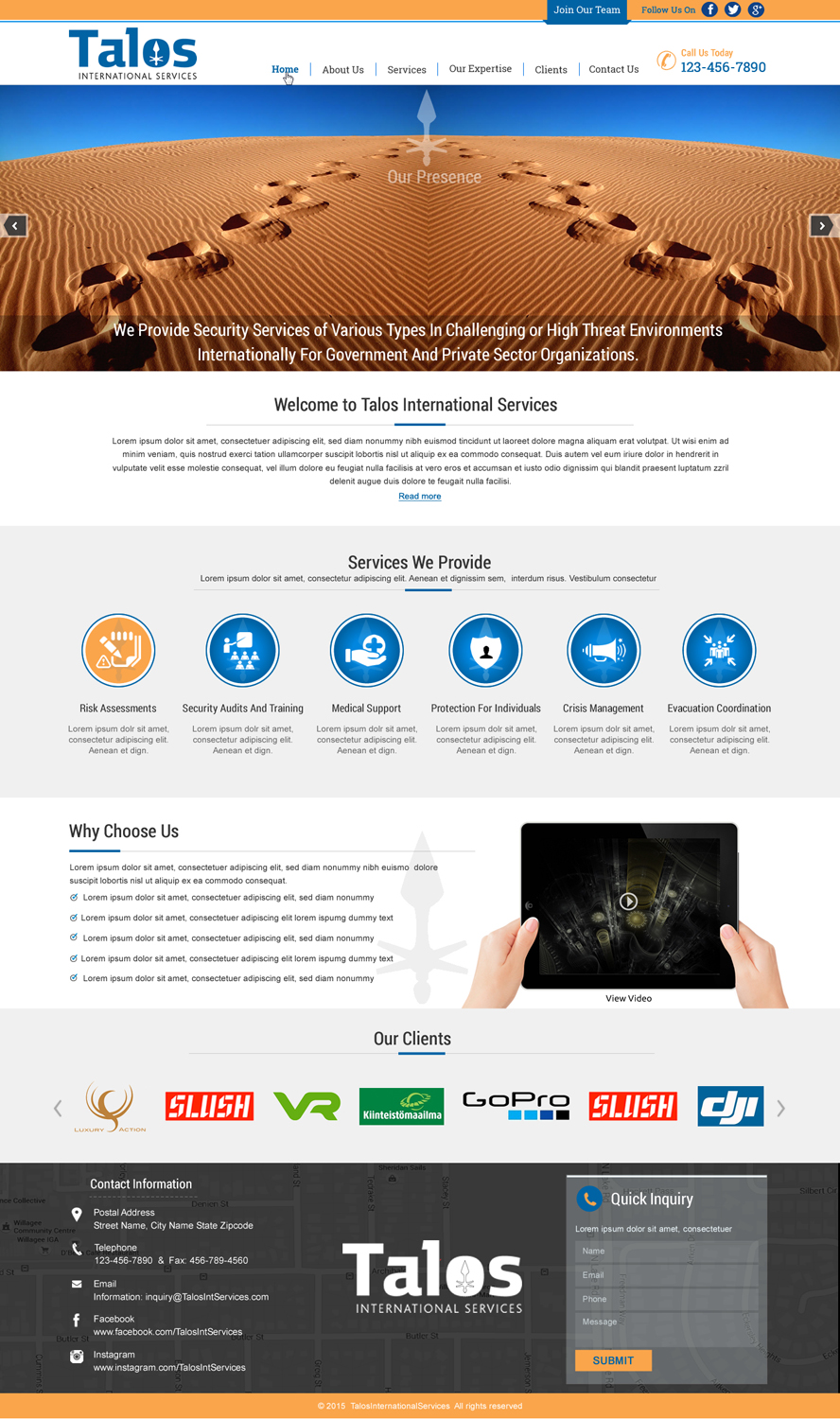Web-Design von harmi_199 für Talos International Services | Design #7877390