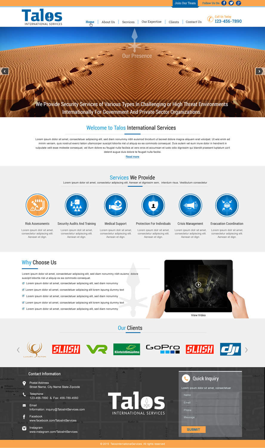 Web-Design von harmi_199 für Talos International Services | Design #7877391