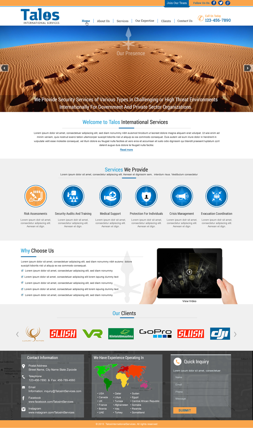 Web-Design von harmi_199 für Talos International Services | Design #7877898