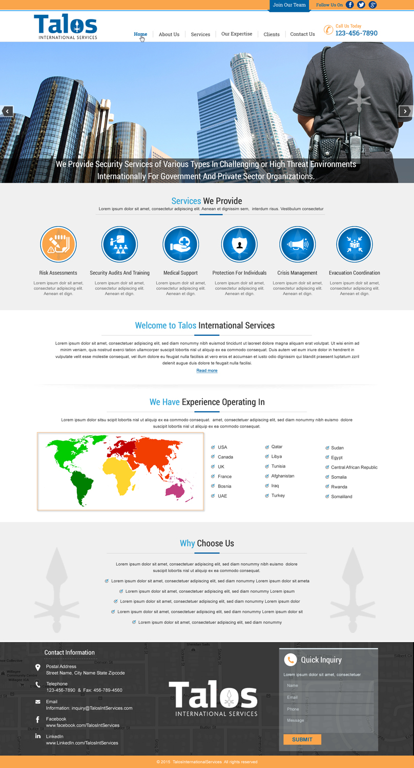 Web Design par harmi_199 pour Talos International Services | Design #7882628