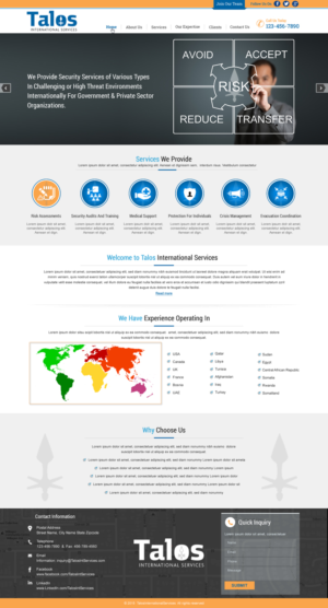 Web Design par harmi_199 pour Talos International Services | Design : #7882630