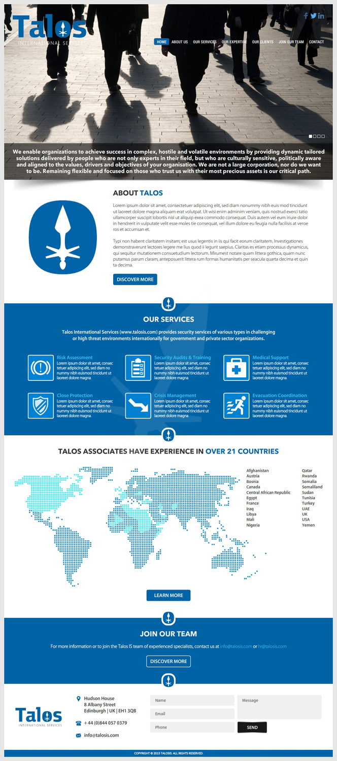 Web Design by -Marc- for Talos International Services | Design #8412446