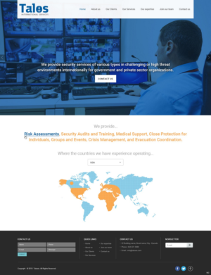 Web Design par pb pour Talos International Services | Design : #7854296