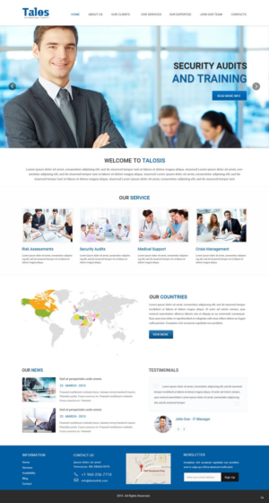 Web Design par pb pour Talos International Services | Design : #7877977