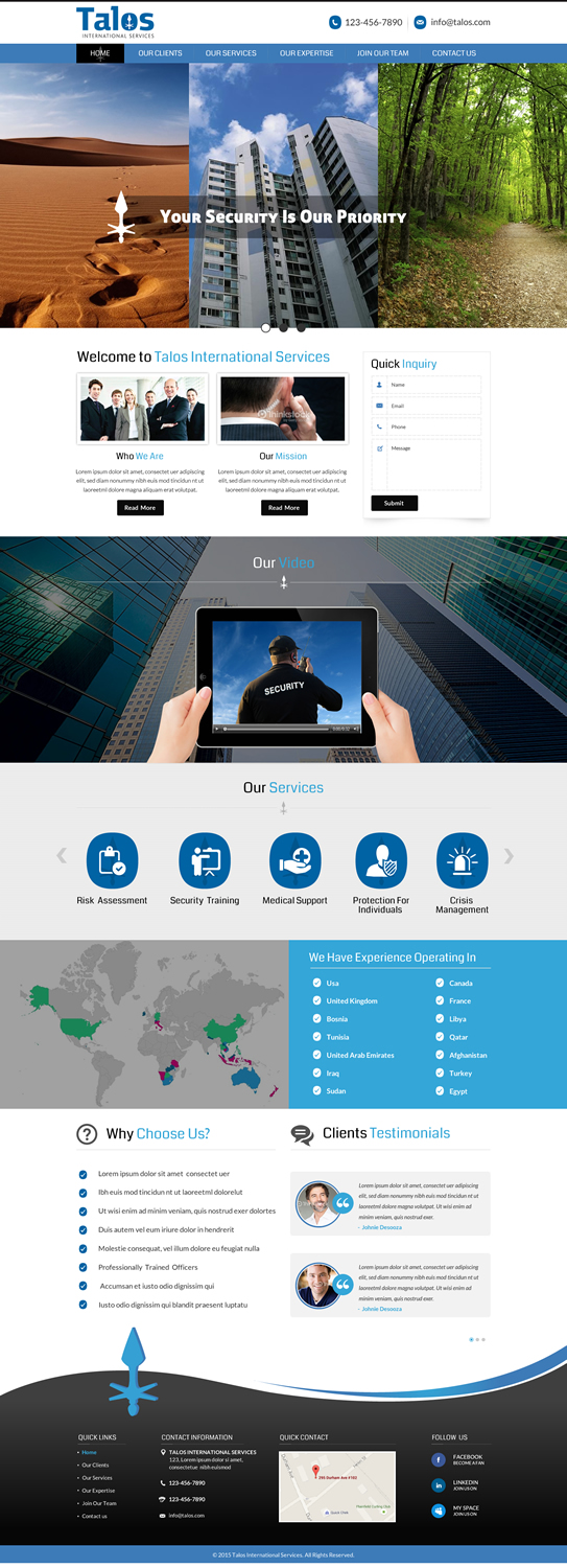 Web Design by Sbss for Talos International Services | Design #7858225
