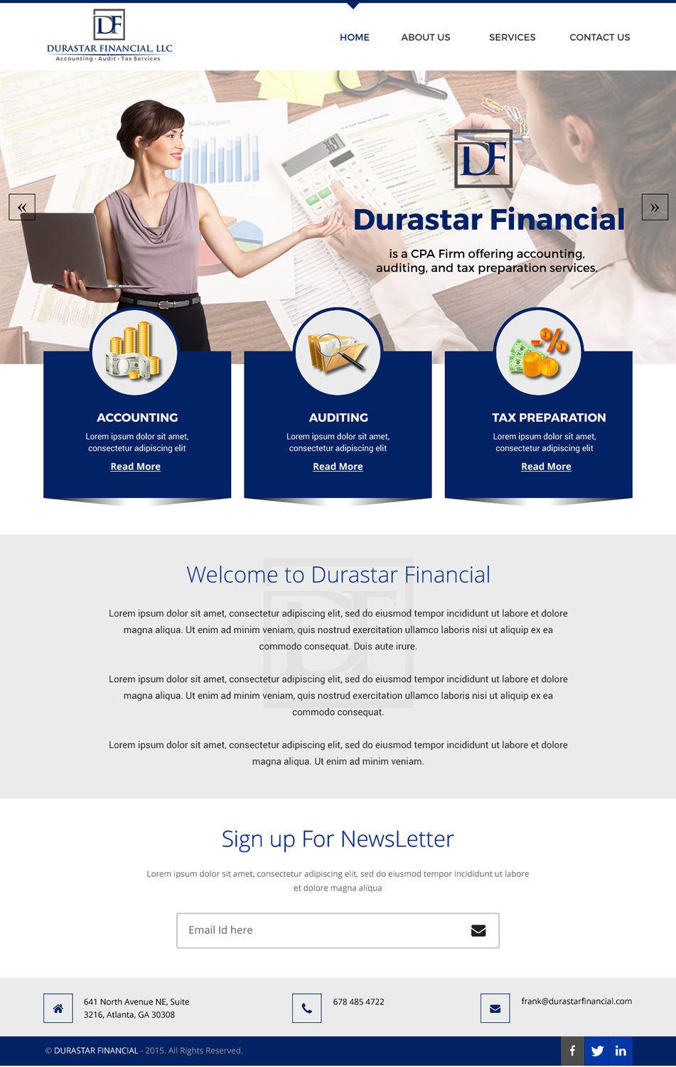 Web Design by rightway for Durastar Financial, LLC | Design #7846898