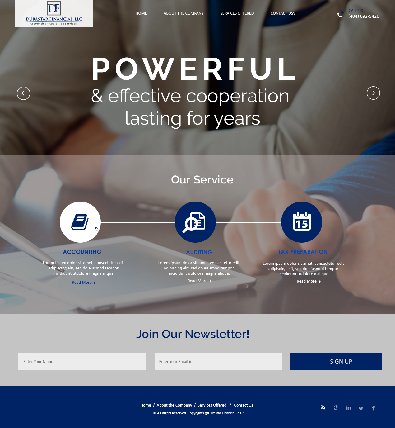 Web Design by Creations Box 2015 for Durastar Financial, LLC | Design #7847164
