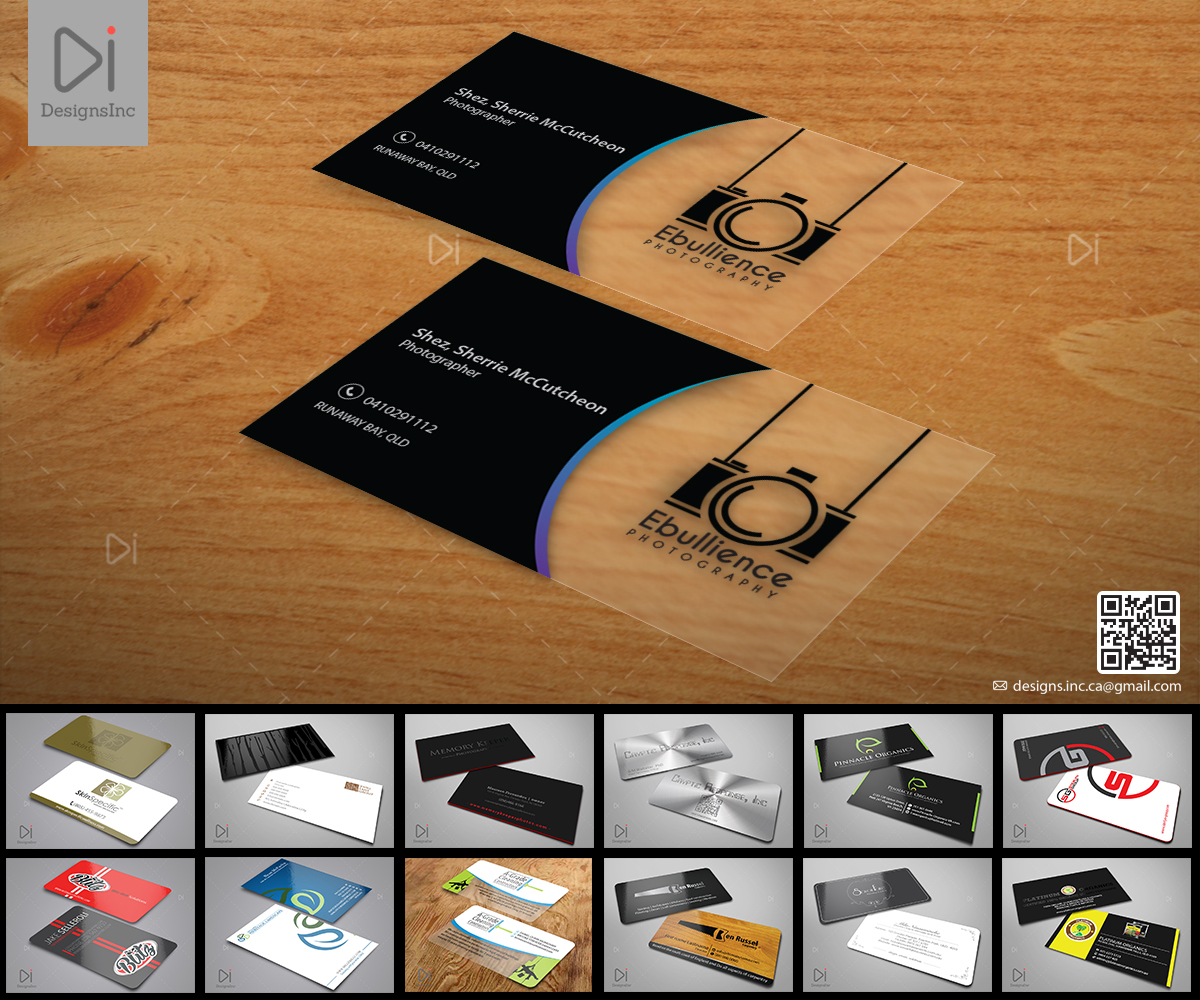 Business Card Design by Design Inc for Ebullience photography By Shez | Design #7848329