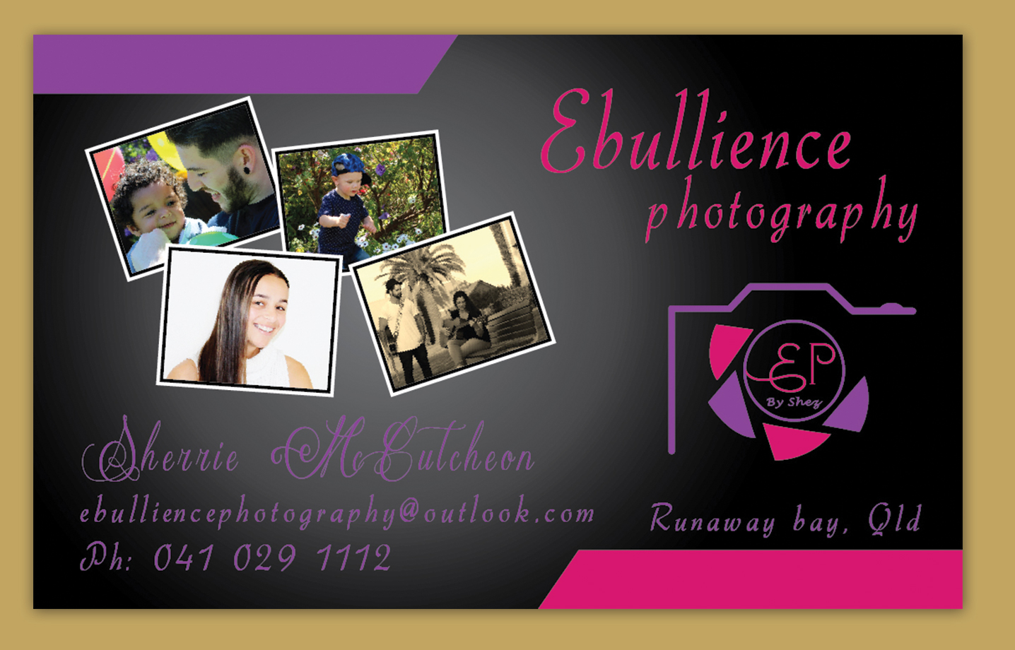 Business Card Design by shyamalart for Ebullience photography By Shez | Design #7929753