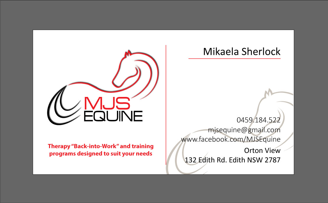 Business Card Design by maribelfalco for MJS Equine | Design: #1994851