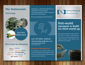 Design de Brochure par Sbss pour Steelworld Manufacturing | Design : #2114262