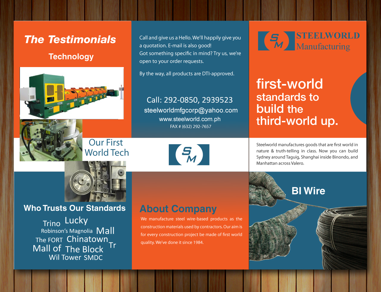 Design de Brochure par Sbss pour Steelworld Manufacturing | Design #2114264