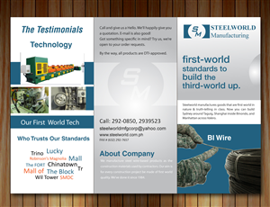 Design de Brochure par Sbss pour Steelworld Manufacturing | Design : #2114284