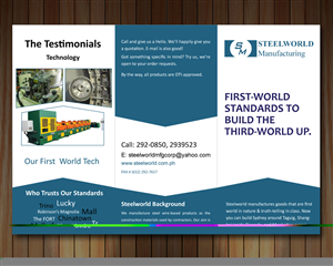 Broschüren-Design von Sbss für Steelworld Manufacturing | Design: #2115073