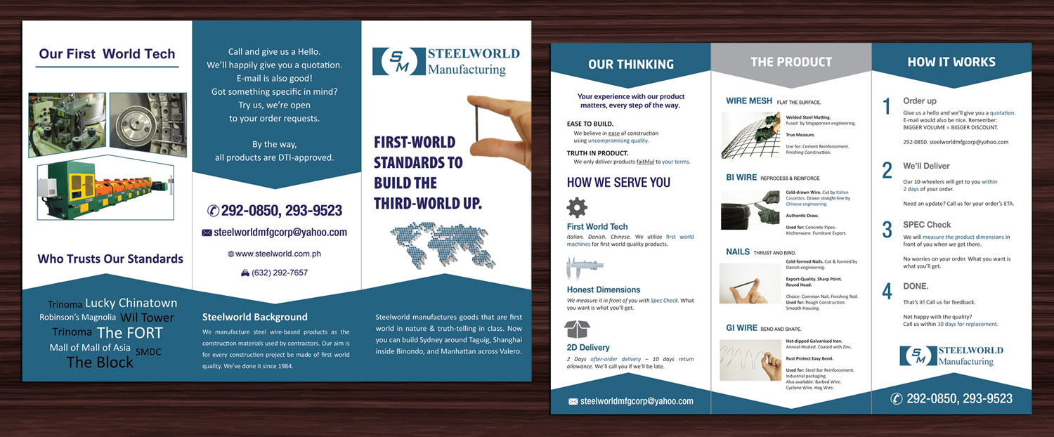 Design de Brochure par Sbss pour Steelworld Manufacturing | Design #2125661