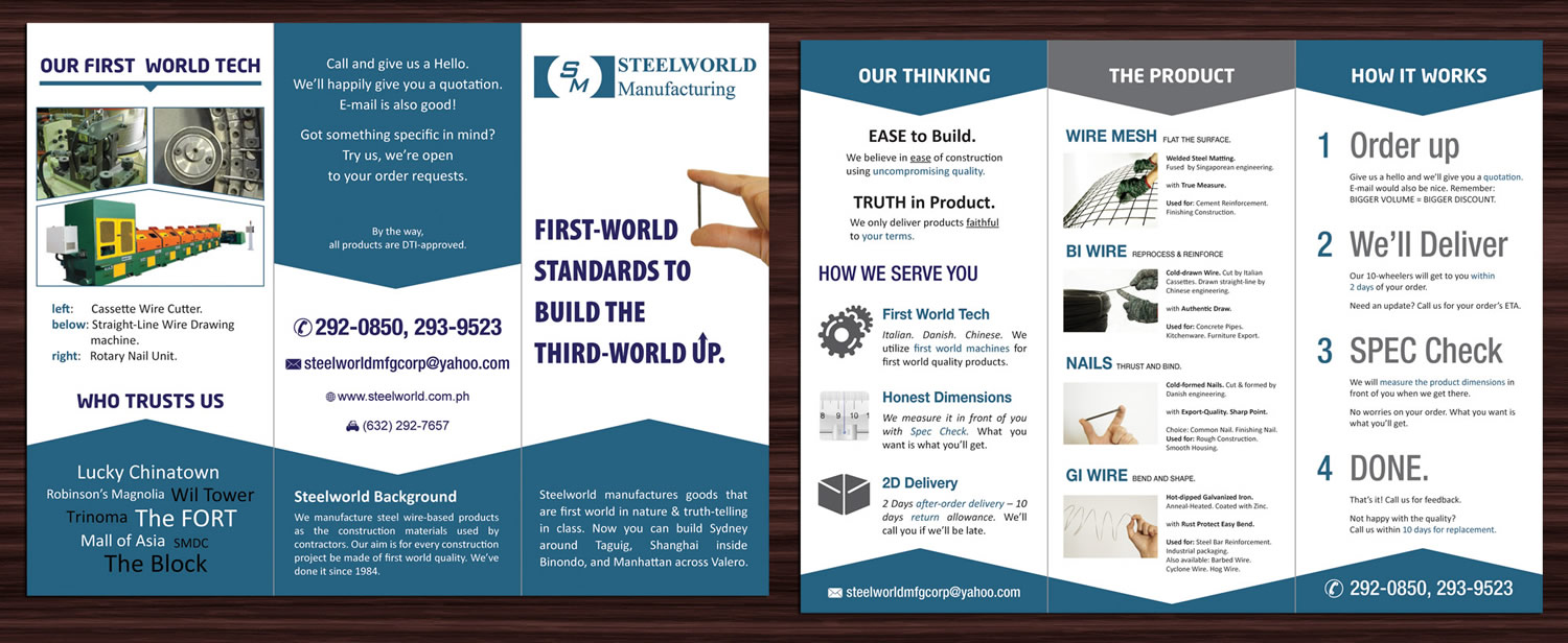 Broschüren-Design von Sbss für Steelworld Manufacturing | Design #2135046