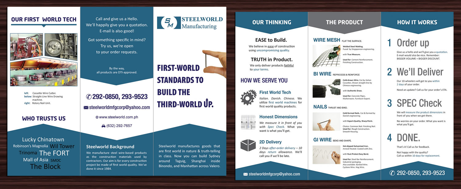 Design de Brochure par Sbss pour Steelworld Manufacturing | Design #2147865