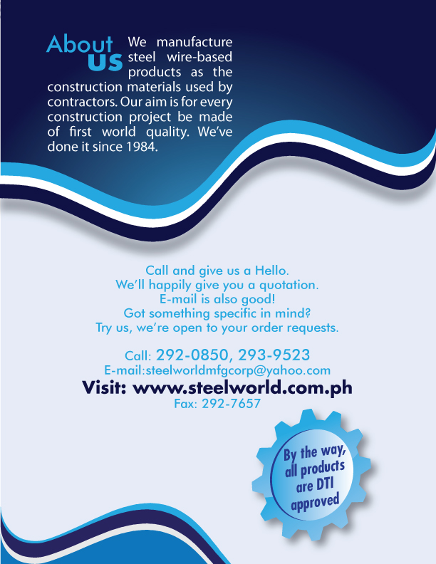 Brochure Design by Impressive Solutions for Steelworld Manufacturing | Design #2130406