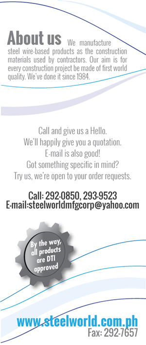 Brochure Design by Impressive Solutions for Steelworld Manufacturing | Design: #2147892