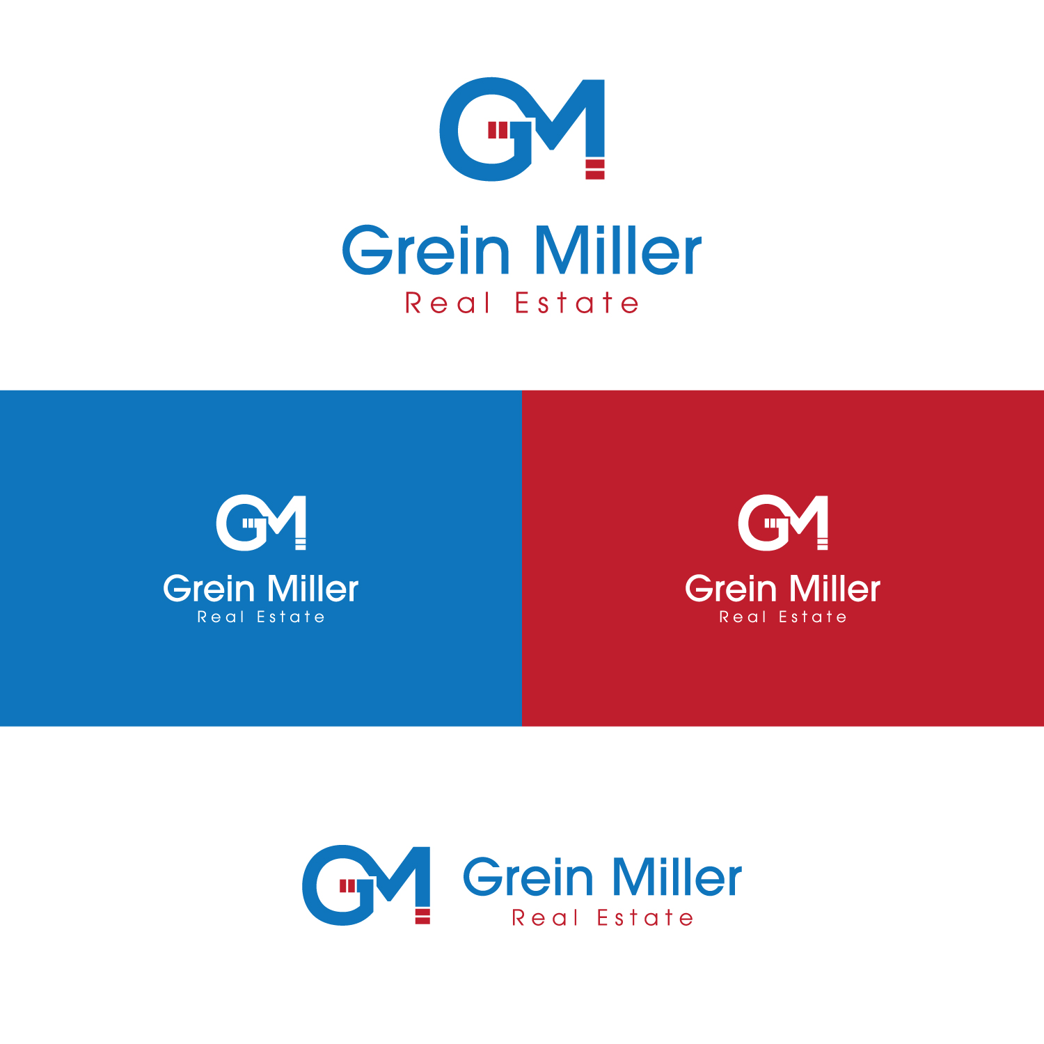Logo Design by Cut N Cue Media Solutions for Grein Miller Group Real Estate | Design #7880596