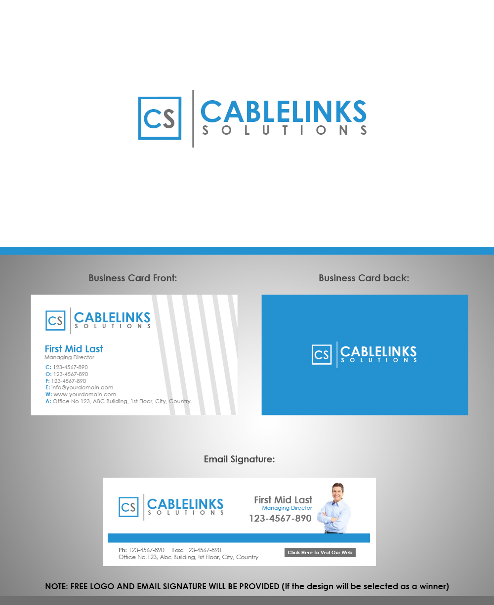 Visitenkarten-Design von Moustache-Graphics für Cablelink solutions | Design #7900098
