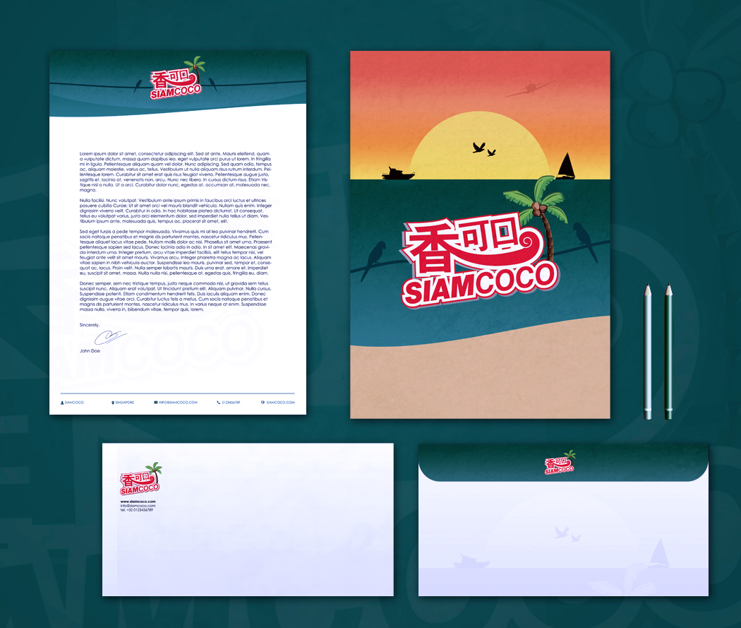 Diseño de Papelería por gilles_v para Siam Coconut Pte Ltd | Diseño #1977831