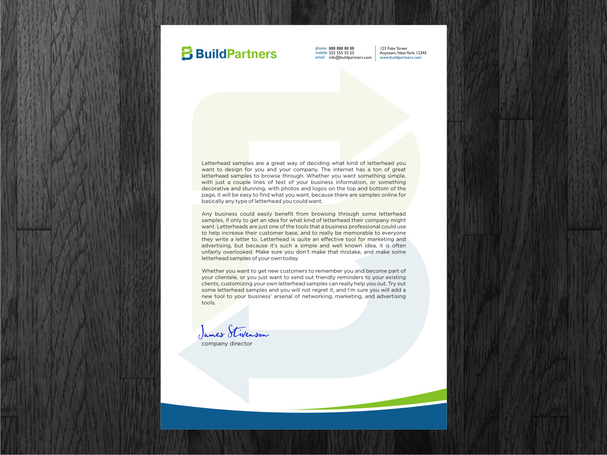 Stationery Design by Atvento Graphics for BuildPartners | Design #1939782