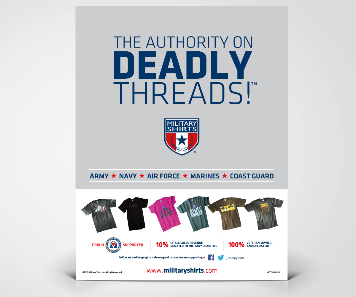 Flyer Design by Cheeky Creative for Military Shirts | Design #1941298