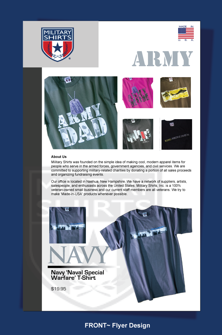 Flyer Design by designgreen for Military Shirts | Design #1935564