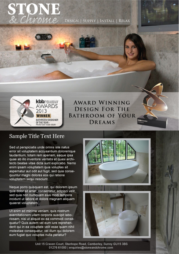 Advertisement Design by Coco Creative Design for Stone   &  Chrome | Design #1936343
