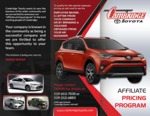 Flyer Design by creative.bugs for CAMBRIDGE TOYOTA | Design #8206725