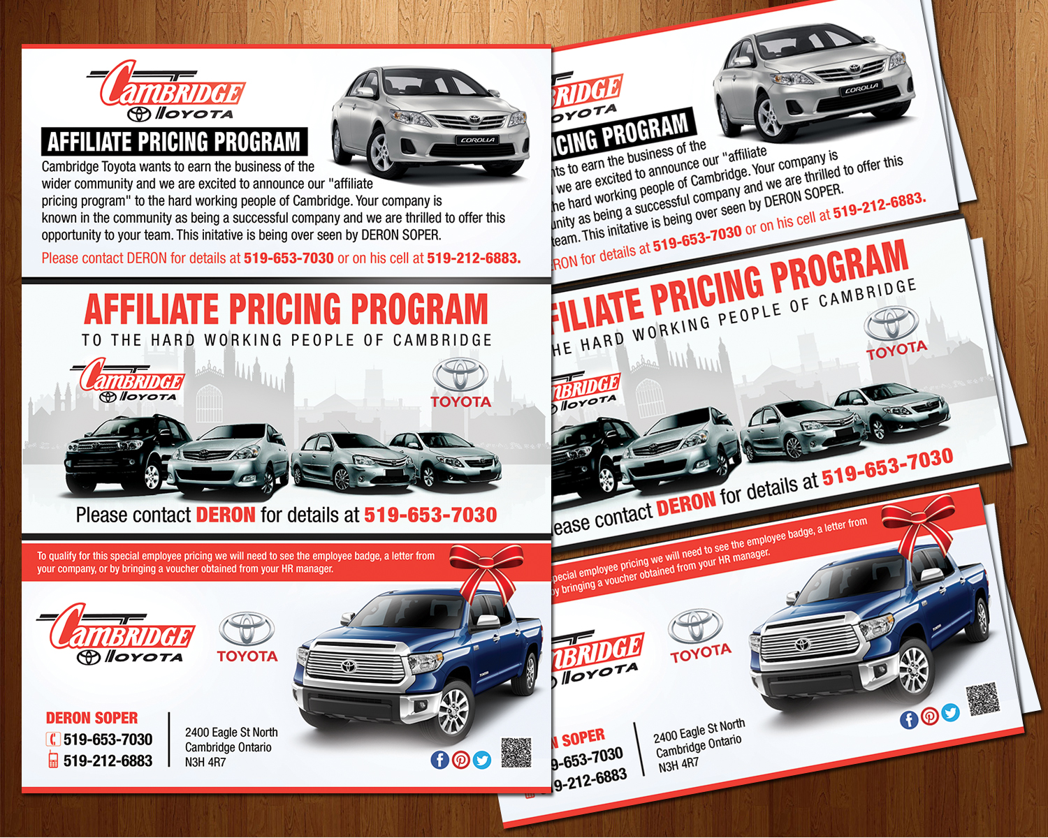 modern professional automotive flyer design for cambridge toyota