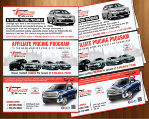 Flyer Design by VEGA-Designs for CAMBRIDGE TOYOTA | Design #8018314