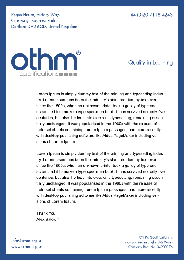 Letterhead Design by shzyb for THE ORGANISATION FOR TOURISM & HOSPITALITY MANAGEMENT | Design #7867016