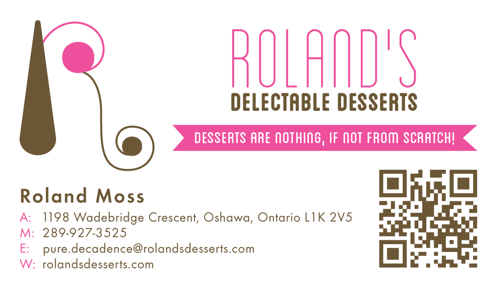 Business Card Design by CarolineWilkie for Roland's Delectable Desserts | Design #1982758