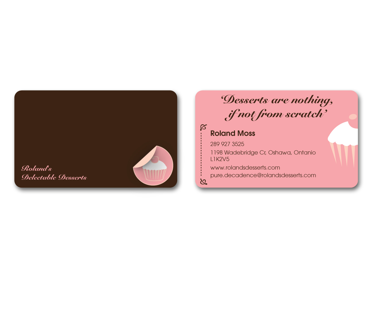 Business Card Design by Sares1402 for Roland's Delectable Desserts | Design #1958760