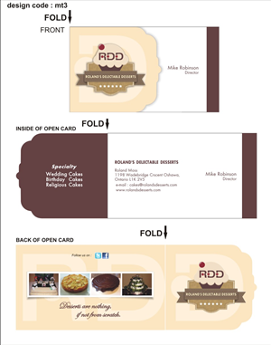 Diseño de Tarjeta de Presentación por marktek14 para Roland's Delectable Desserts | Diseño: #1965204