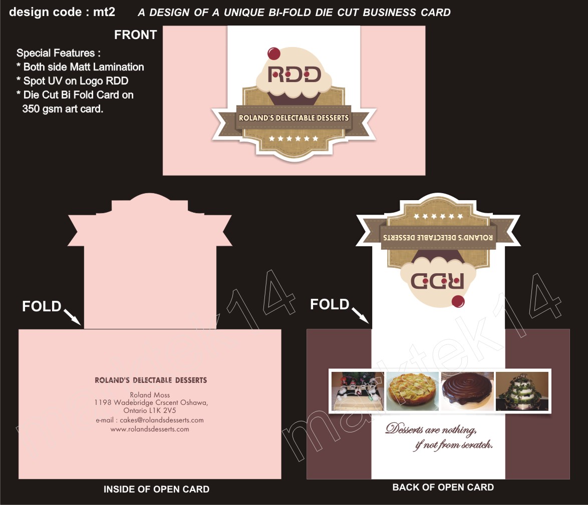 Business Card Design by marktek14 for Roland's Delectable Desserts | Design #1965219