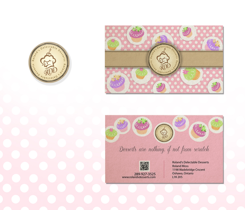 Business Card Design by BASSA for Roland's Delectable Desserts | Design #1969296