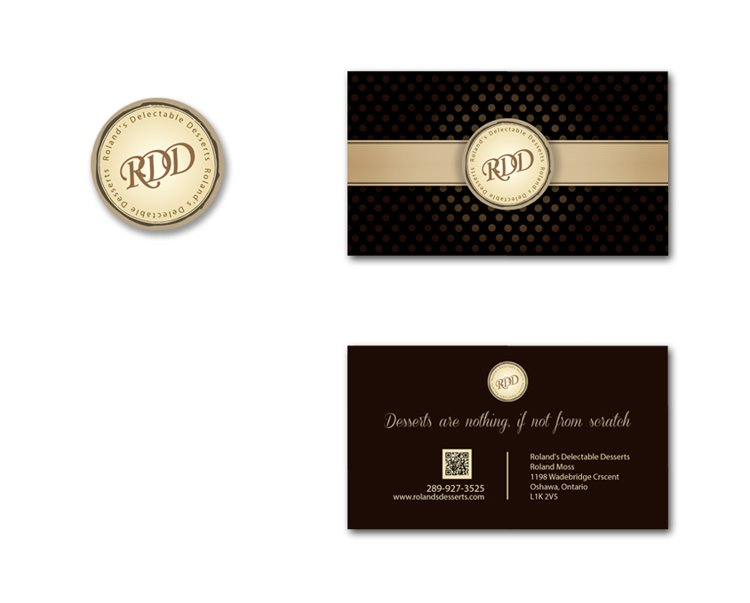 Business Card Design by BASSA for Roland's Delectable Desserts | Design #1972871