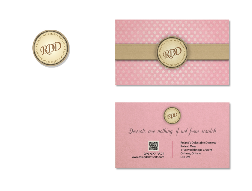 Business Card Design by BASSA for Roland's Delectable Desserts | Design #1973853