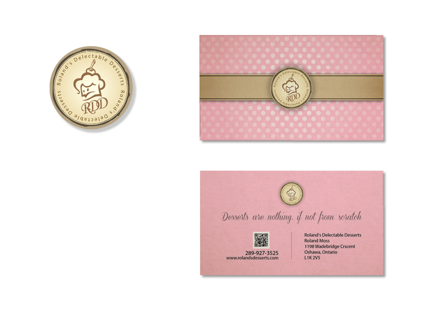 Business Card Design by BASSA for Roland's Delectable Desserts | Design #1989705