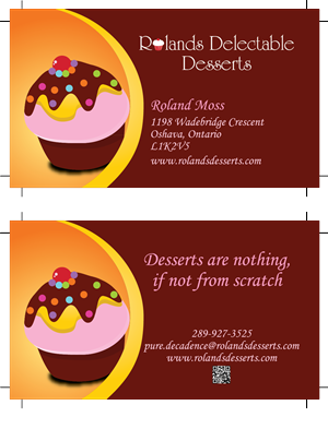 Diseño de Tarjeta de Presentación por Creative hub para Roland's Delectable Desserts | Diseño: #1976925